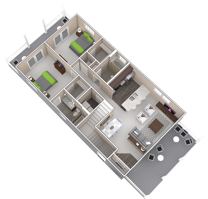 2BD-2BA Floor Plan